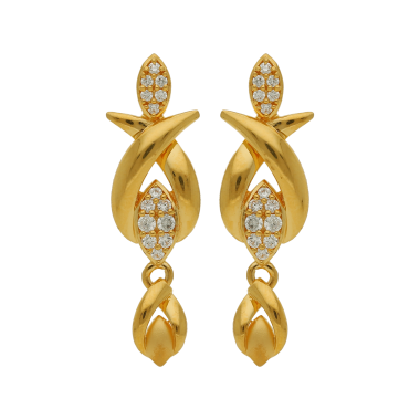 Stylish Curve Pattern Gold Earring Beads